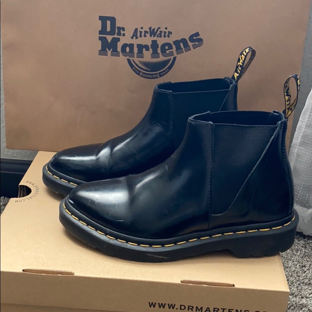 Dr. Martens Bianca Patent Chelsea boots